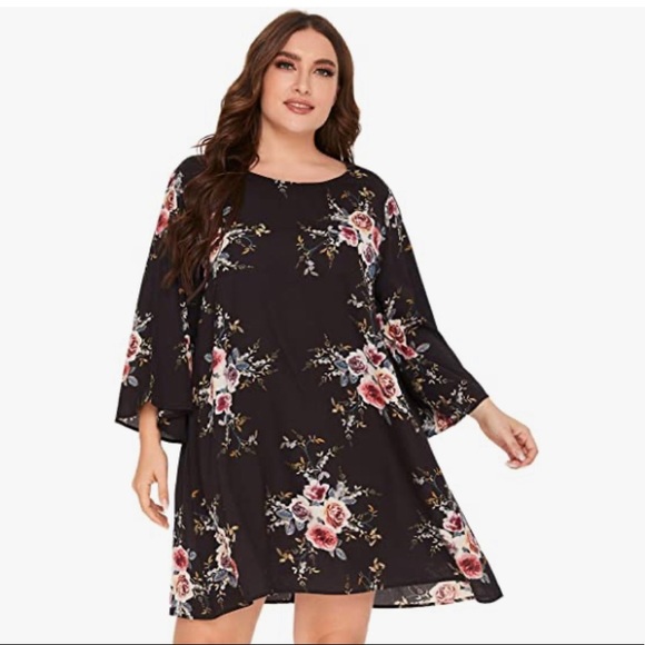 Romwe Women's Plus Size Boho Bohemian Floral Print Summer Beach Dress... - Picture 1 of 2